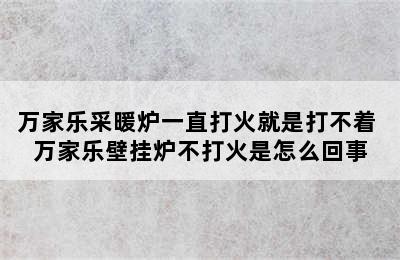 万家乐采暖炉一直打火就是打不着 万家乐壁挂炉不打火是怎么回事